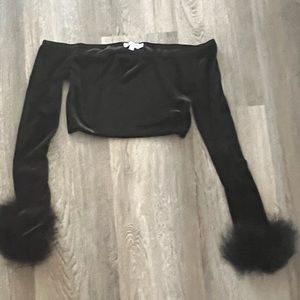 Off shoulder black top